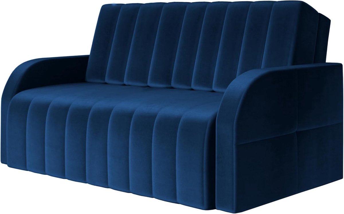 AJE Meubles B.V. Montana 120 - Slaapbank - Slim en Stijlvol - 141 x 104 x 90 cm - Transformeerbaar - Modern Baknje - Donkerblauw (Kronos 09)