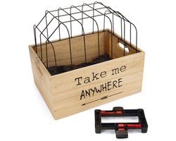 Beeztees Houten Fietsmand Journey met Draadkap 45 x 33 x 45 cm