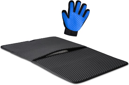 Tastelio XXL Kattenbakmat 75x55cm - groot Kattenbak mat met innovatieve honingraatstructuur - Dubbele waterdichte laag - Katten bak mat met eenvoudige reiniging grit opvanger