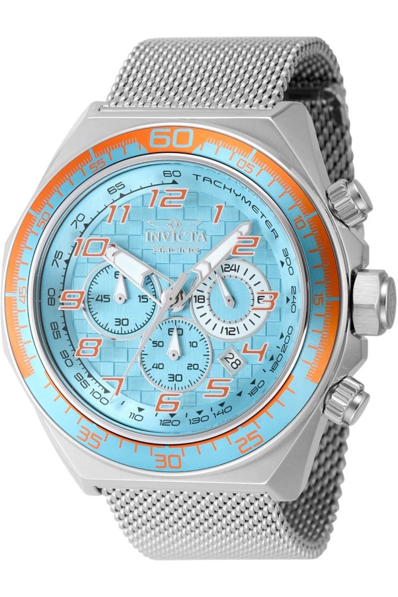 Invicta Racing 47901 Heren Horloge - Waterdicht - Analoog - Quartz Uurwerk - Roestvrij Staal met blauwe Wijzerplaat - 50mm