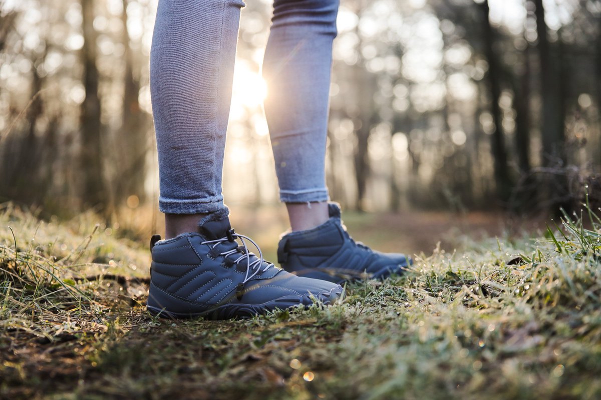 ArcticBare Slate – Barefoot Schoenen Waterbestendig Gevoerd & Antislip Zool Brede Teenruimte & Flexibel Comfort Blauw