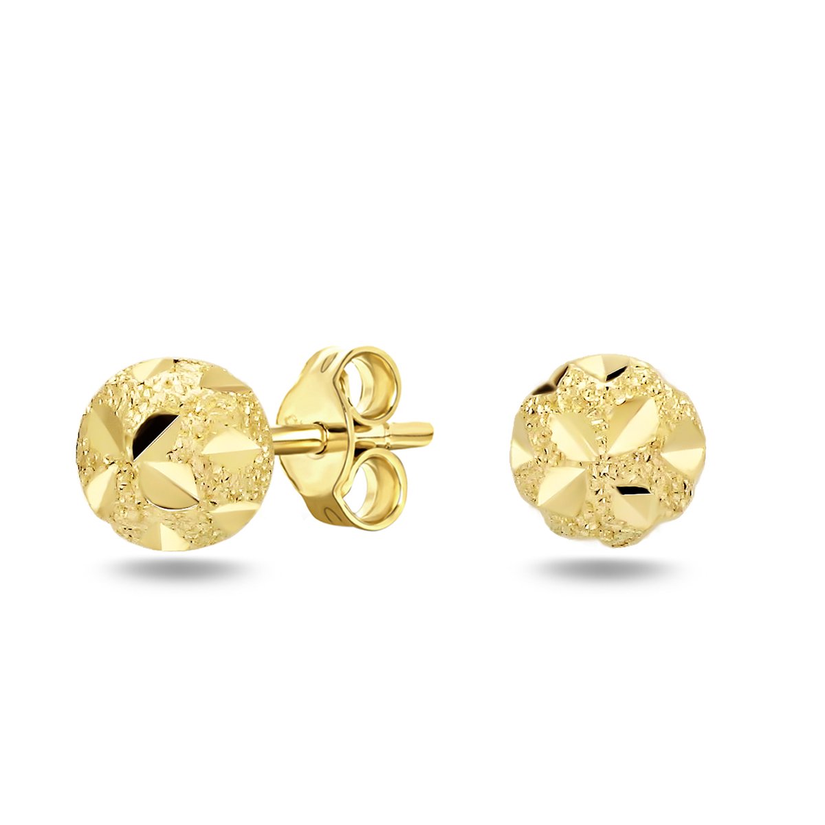 Juwelier Zwartevalk 14 karaat gouden gediamanteerde oorbellen - 12.219-D