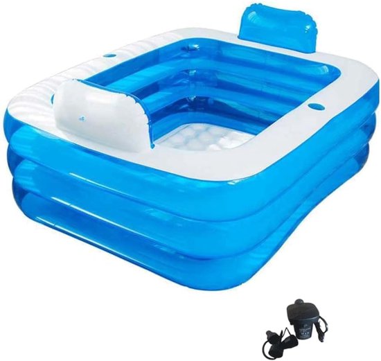 Mrs. Jones Dubbele draagbare badkuip voor volwassenen - opvouwbaar SPA-bad - warm ijsbad - blauw .