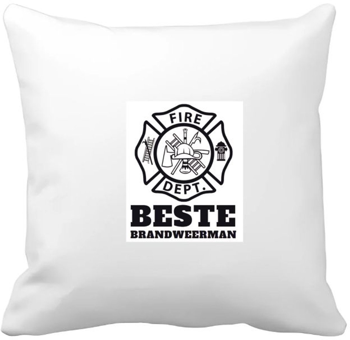Akyol - beste brandweerman Kussen hoes - Beste brandweerman - firefighter - cadeau - 40 bij 40 cm
