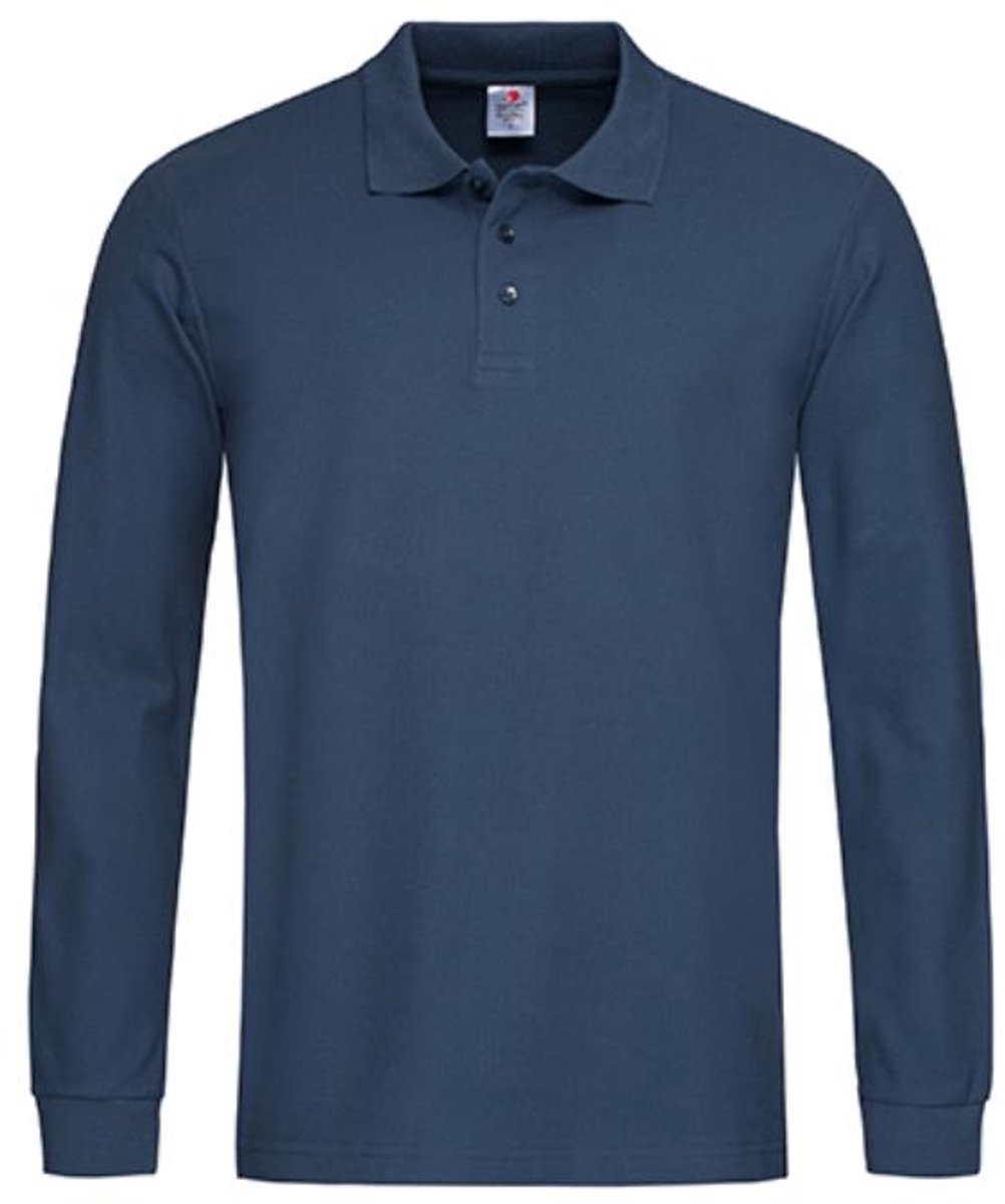 Stedman - Long Sleeve Polo - Navy Blue maat XL