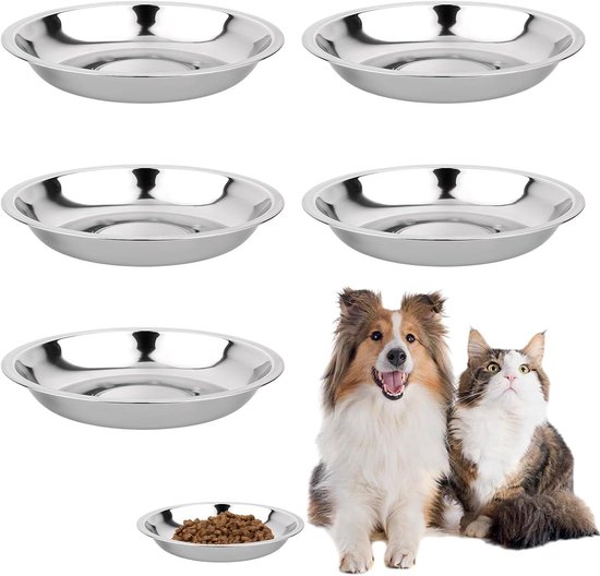 6 stuks platte kattenbak, roestvrijstalen voederbak kat, kattenbord, kattenbak, kattenbak, kattenbak, kattenbak, kattenbak, plat voor valbestendig en gemakkelijk te reinigen 6 stuks platte kattenbak, roestvrijstalen voederbak kat, kattenbord, kattenbak, kattenbak, kattenbak, kattenbak, kattenbak, plat voor valbestendig en gemakkelijk te reinigen