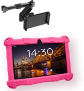 AngelTech OnderwegPakket SLIM – Kindertablet SLIM + Tablethouder - Kindertablet Vanaf 3 Jaar – Kinder Tablet – Kids Tablet - Tablet voor Kinderen - Roze