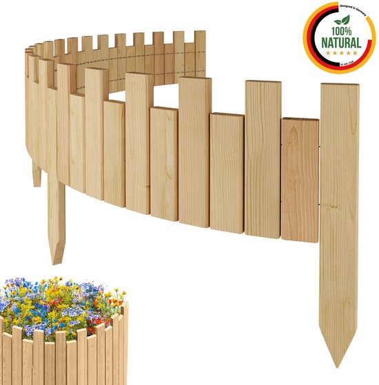 Floranica Borderrand Gazonrand 20 x 200 cm Antraciet Perkrand Bloembedrand hout geïmpregneerd Palissade Rolboord