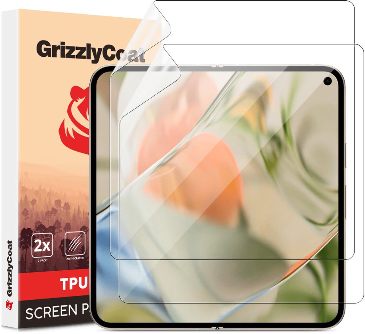 GrizzlyCoat Screenprotector geschikt voor Google Pixel 9 Pro Fold Hydrogel TPU | GrizzlyCoat Screenprotector - Case Friendly (2-Pack)