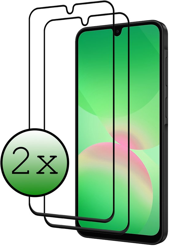 Screenprotector Geschikt voor Samsung A26 Screenprotector Beschermglas Full Cover – Screenprotector Geschikt voor Samsung Galaxy A26 Screen Protector Full Cover – 2 Stuks