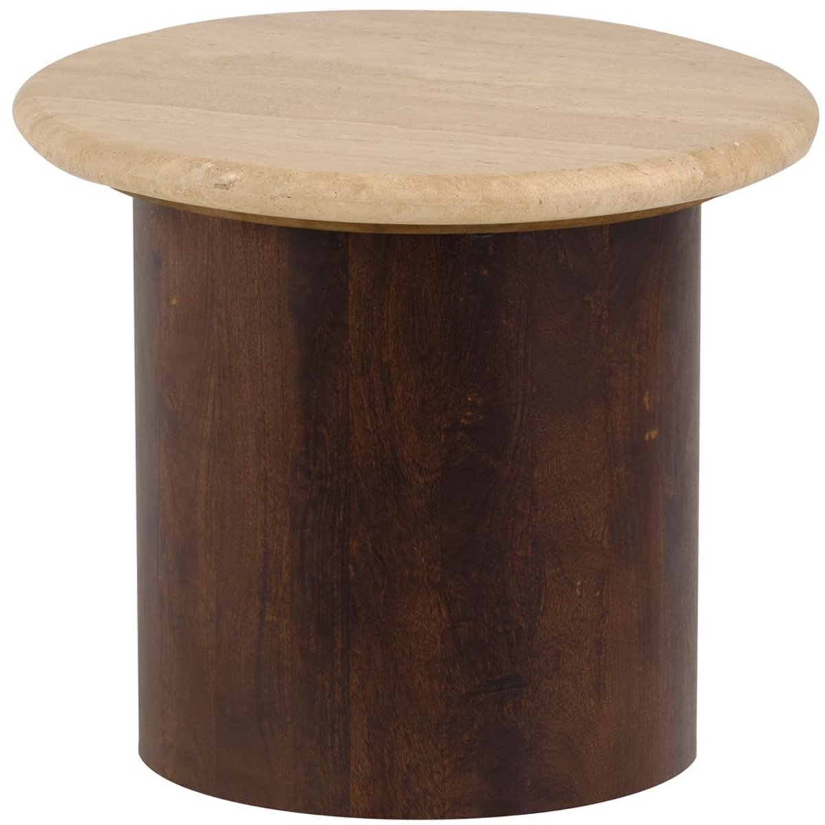 Bijzettafel New york rond Ø50 cm travertin - Bruin | Mysons