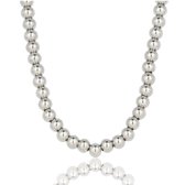 My Bendel - Zilverkleurige Dames Ketting 45cm met 7mm Balletjes - met Luxe Cadeauverpakking | Sieraden Voor Dames