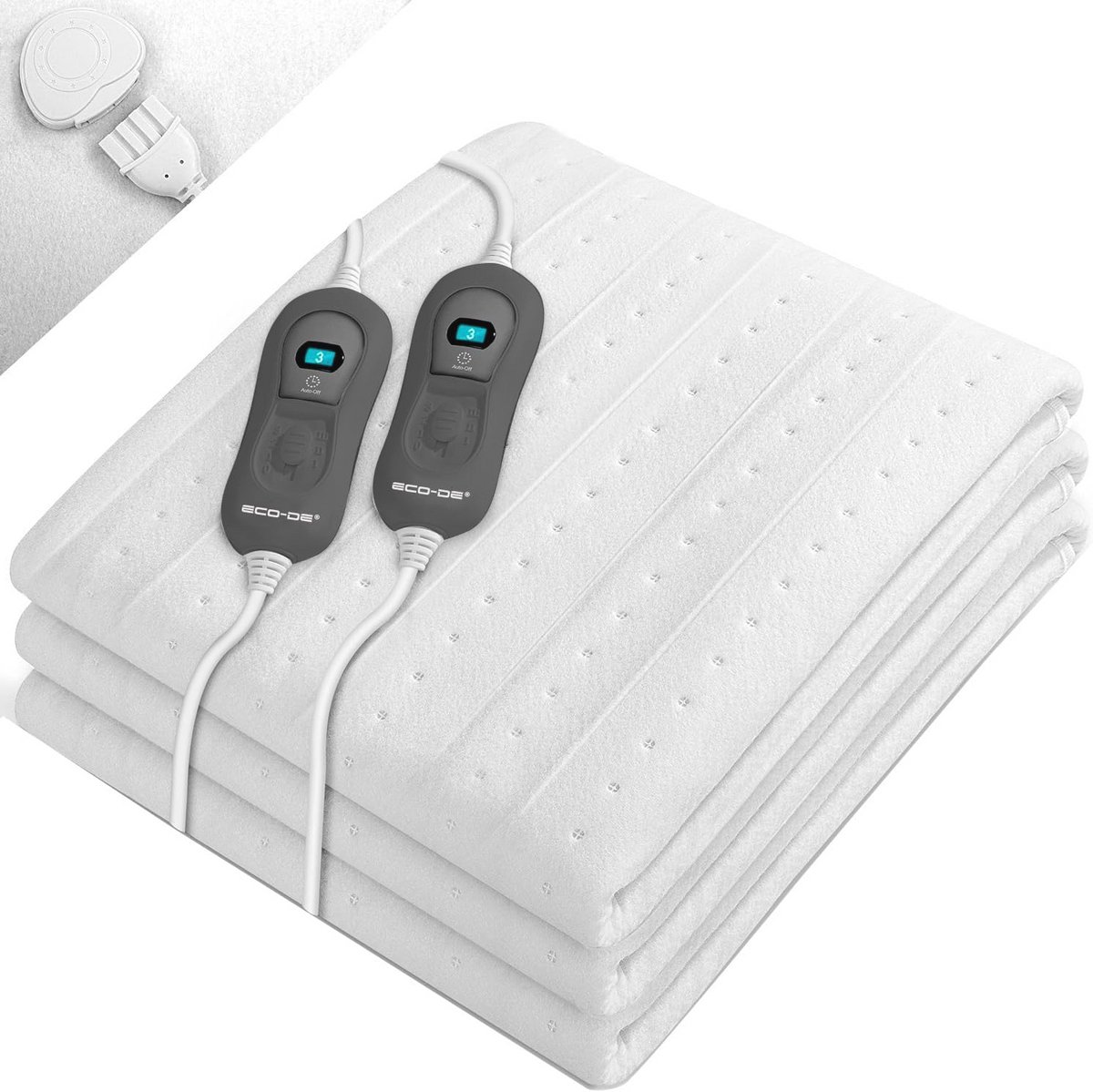 Elektrische Matraswarmer met 3 Temperatuurniveaus en Automatische Uitschakeling – Wasbare Verwarmingsdeken voor Comfortabele Slapen (140 x 160 cm)
