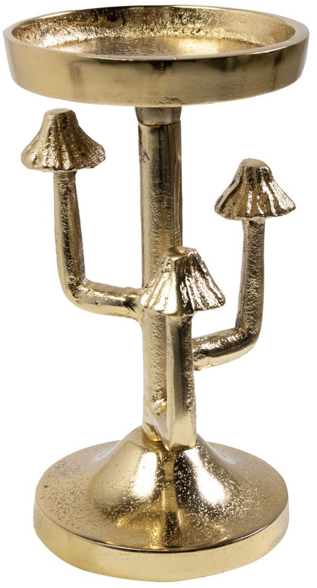 Mars & More Kaarsen Standaard paddenstoel goud h20 d10cm Zilver