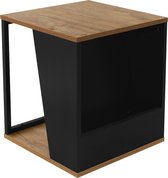 Table d'appoint 40x40 cm avec porte-revues aspect chêne marron noir avec structure en acier Table de salon design ML