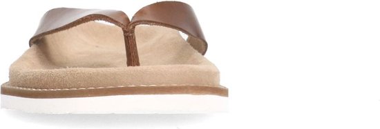 Manfield - Homme - Chaussons cuir cognac - Taille 44