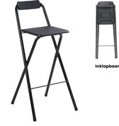 Bol.com Alora inklapbare barkruk - barkrukken met rugleuning - opklapbaar - Opvouwbare barkruk buiten - zwart - outdoor - barsto... aanbieding