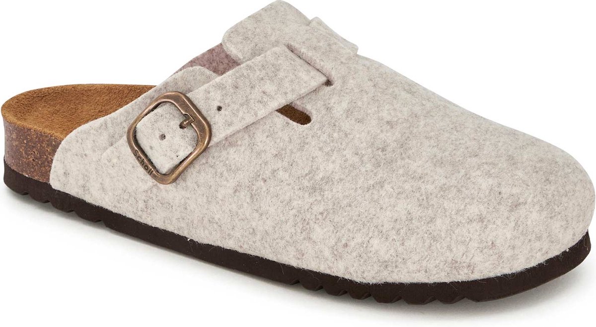 SCHOLL FAE NEW Felt Womens Beige FALSO Clogs - Beige - Maat 38