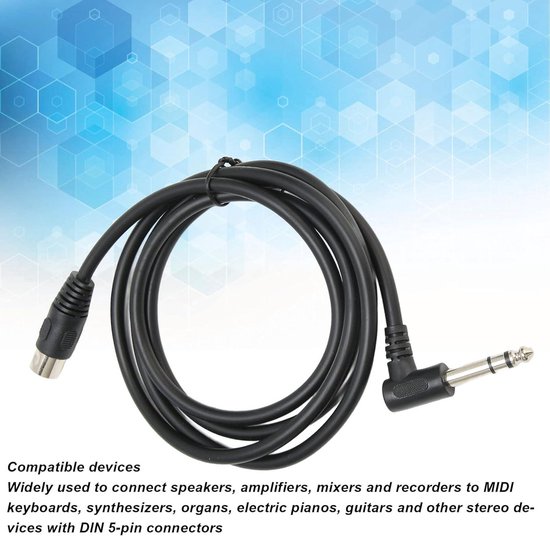 Piihusw Cable Midi, 3,5 Mm 1/8 Pulgadas Trs Estéreo Macho A 5 Pines Din Plug Cable Convertidor Cable De Audio 15 M