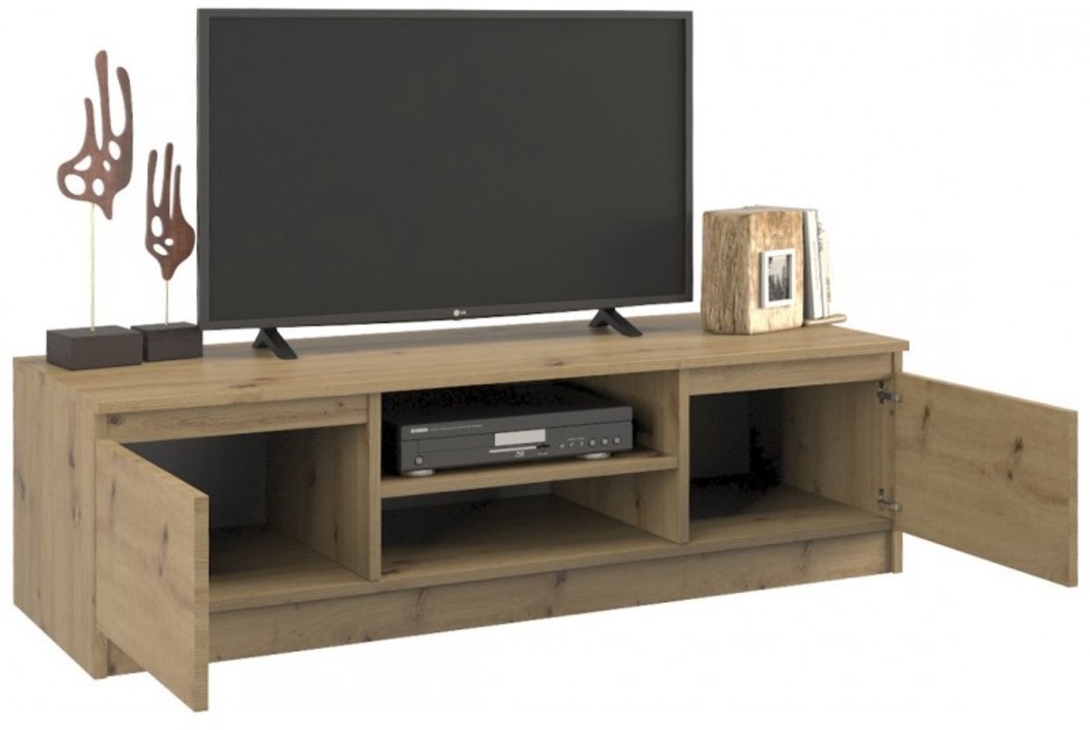 Topeshop RTV120 ARTISAN, Eiken, Deeltjes-board, Eiken, Deeltjes-board, 2 schappen, Eiken