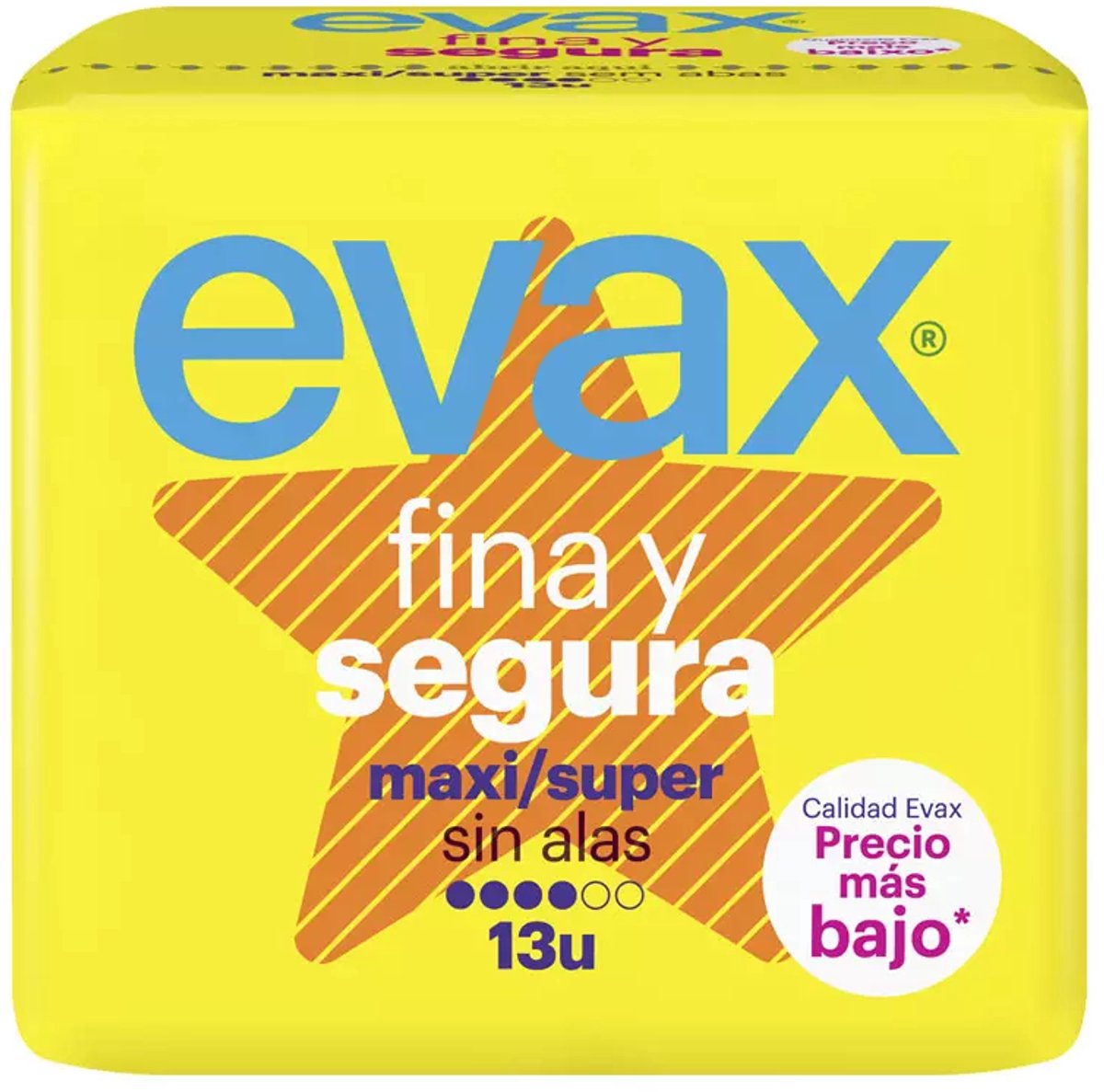 Goedkoopste Maxi Maandverband zonder vleugels FINA & SEGURA Evax (13 uds