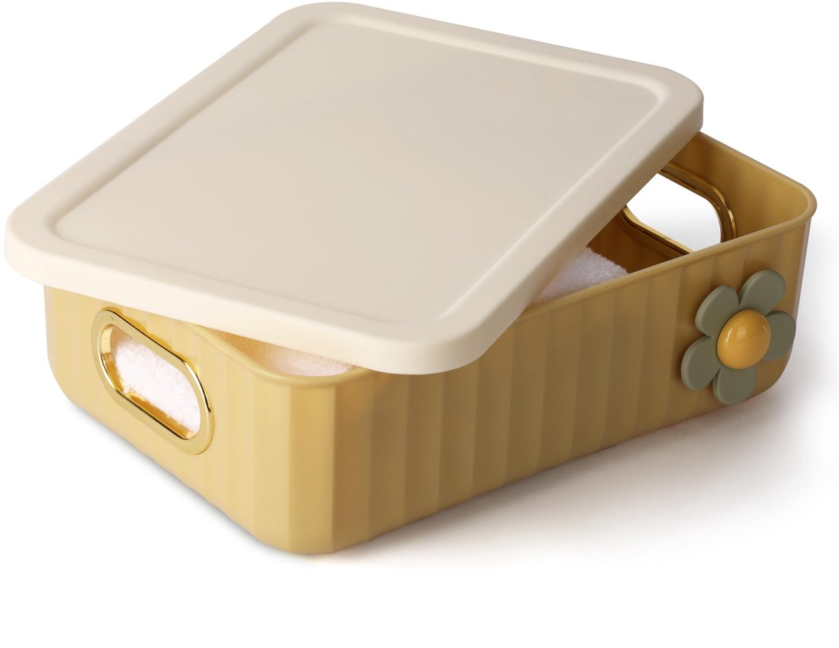 Unyqoos ® Veelzijdige en Stapelbare Opbergcontainers met Deksel en Handvatten voor Thuisgebruik