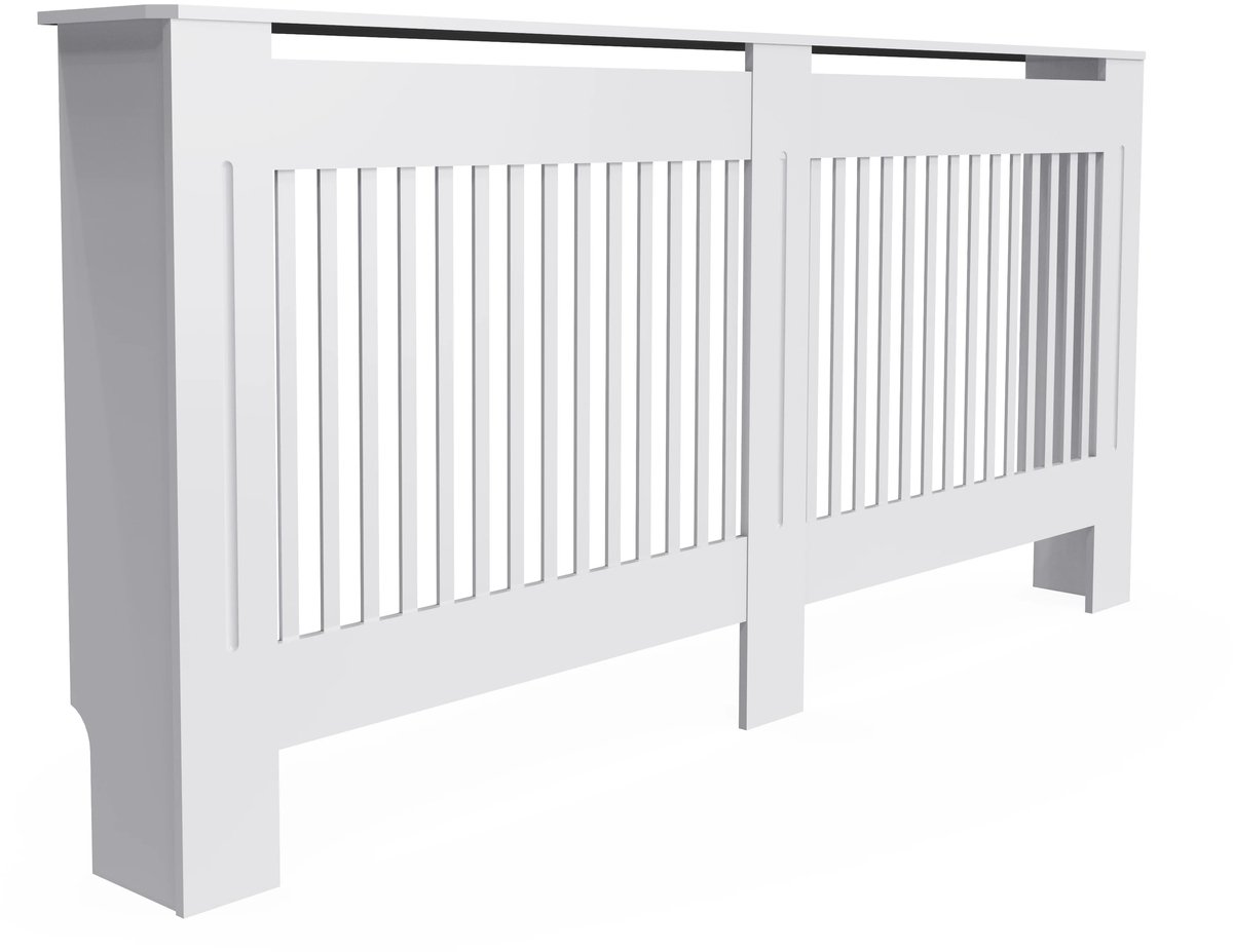 Radiatorombouwen - Radiatorbekleding - Woonkamer Meubels - Moderne Minimalistische Stijl - Horizontaal - Groot - Buiten 152x19x92.2cm/59.8x7.4x36inch - Binnen 145x17.3x91cm/57x6.8x35.8inch - Wit