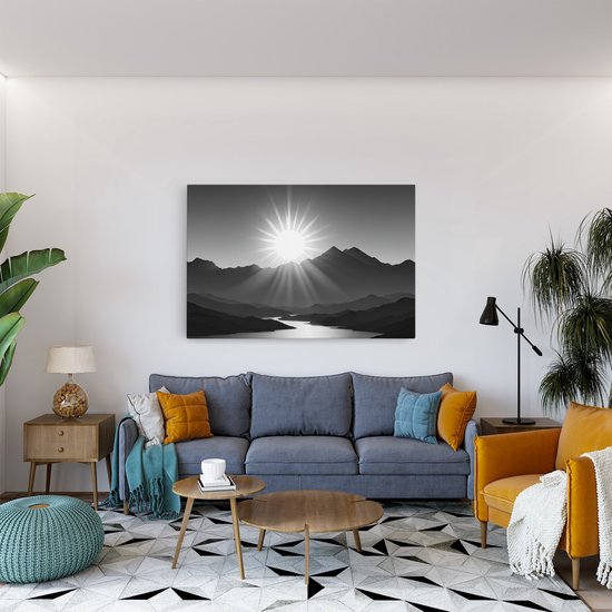 Tableau sur toile Saammp - Zwart et blanc - Nature - Paysage - 120x80 - Photo sur toile - Décoration murale - Décoration murale murale Salon - Décoration chambre - Impression sur toile