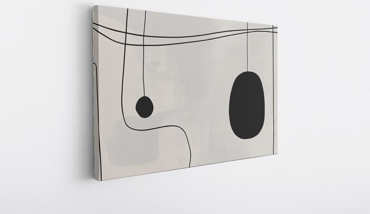 Saammp Canvas Schilderij - Vormen - Minimalistisch - Abstract - 45x30 - Foto op canvas - Wanddecoratie - Muurdecoratie Woonkamer - Slaapkamer decoratie - Canvas Print Multicolor