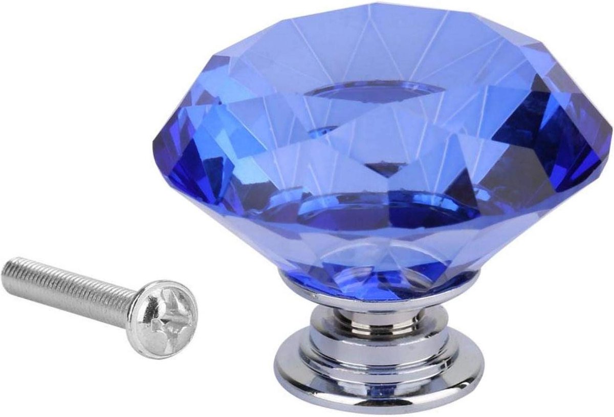 Kristallen glazen deurknoppen - Blauw - Diamond Shape - 1 Stks Crystal Glass - Lade Knop Kast Trek .