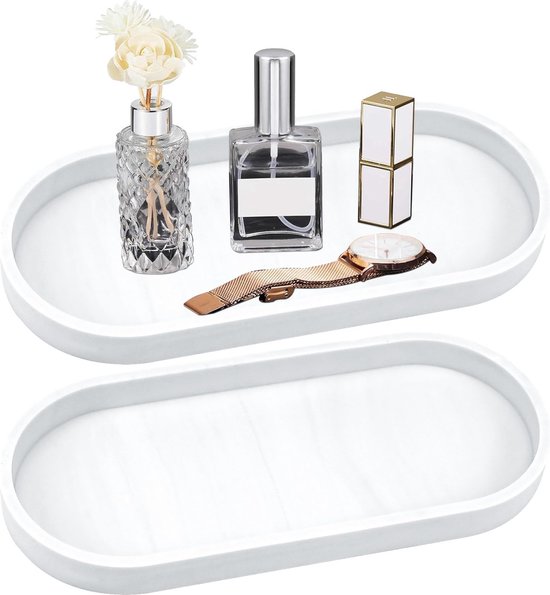 Inovra ® Decoratief Ovaal Opbergplateau voor Badkamer en Make-up met Siliconen Afwerking