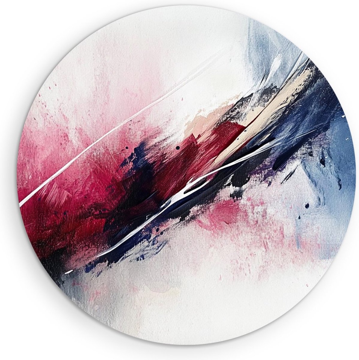 Saammp Forex Muurcirkel - Paars blauw - Dynamisch - Goud - Abstract kunstwerk - Ø 60 - Wandcirkel - Wanddecoratie Cirkel - Muurdecoratie Woonkamer - Slaapkamer decoratie - Rond Schilderij