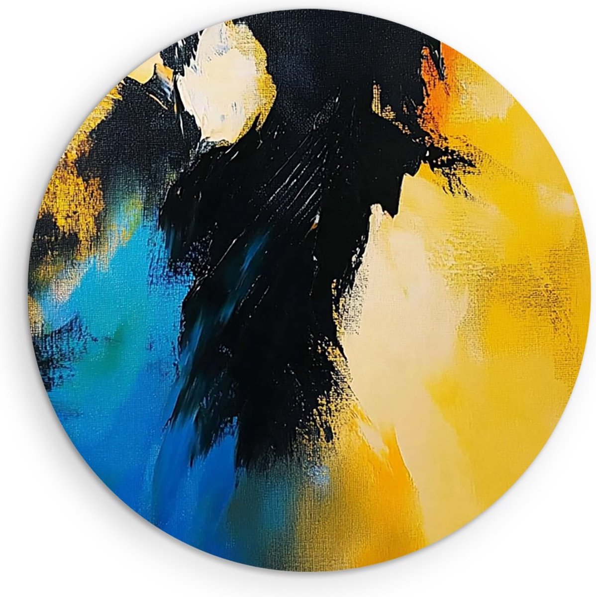 Saammp Forex Muurcirkel - Modern - Abstract - Ø 60 - Wandcirkel - Wanddecoratie Cirkel - Muurdecoratie Woonkamer - Slaapkamer decoratie - Rond Schilderij