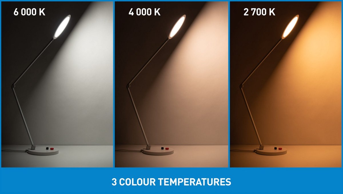 Daylight Tricolor Bureaulamp LED - Dimbaar 3 lichtkleuren thumbnail 8