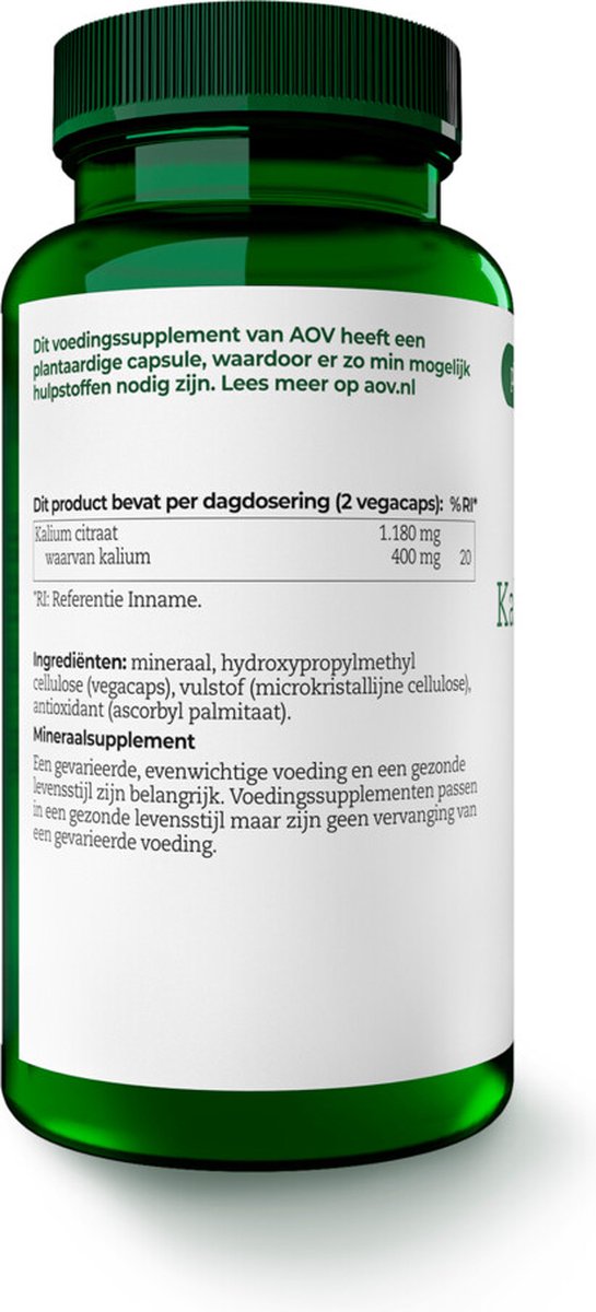 AOV 562 Kalium Citraat 200mg - 2 x 90 vegacapsules - Voordeelverpakking