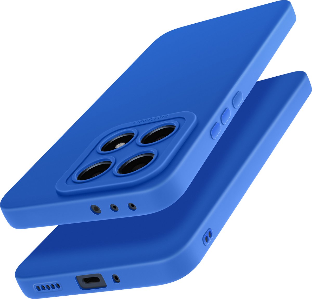 Avizar Mat siliconen hoesje Geschikt voor Xiaomi 14T met camera bescherming, Blauw