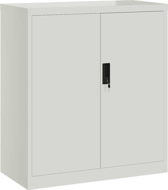 vidaXL Archiefkast 79x40x90 cm staal wit, opbergkast, kantoormeubel, kantoor kast, kantoorkast, opbergkastje, archief kast, dossierkast