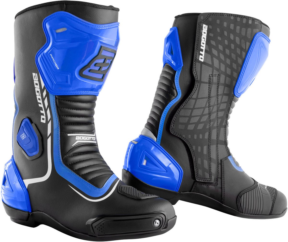 Bogotto Race-X Motorlaarzen Zwart Blauw Wit - Laars