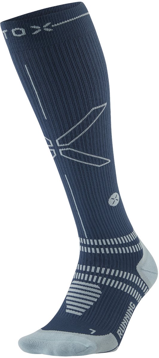 STOX Energy Socks Hardloopsokken Heren - Compressiekousen - Compressie Sokken Hardlopen - Sportsokken Blauw - Maat L: 43-47 - 1 Paar
