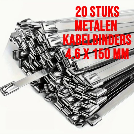 HYDROPLANETE - Set van 4 metalen kabelbinders, 100 mm, 125 mm, 150 mm HYDROPLANETE - Set van 4 metalen kabelbinders, 100 mm, 125 mm, 150 mm