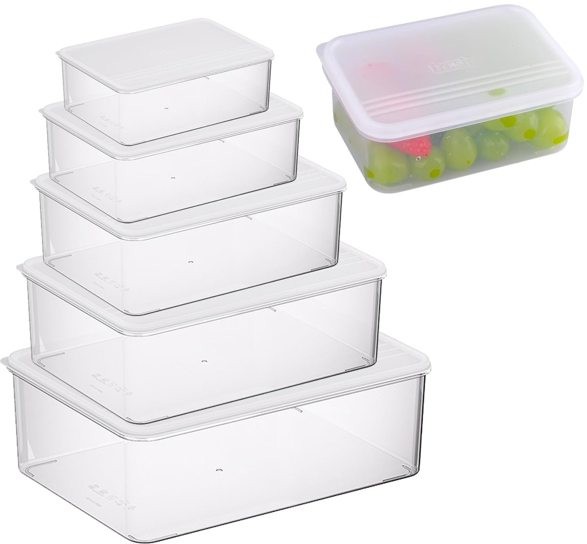 My Ninki ® Veelzijdige 5-delige Set Vershouddozen voor Keuken en Koelkast Organisatie