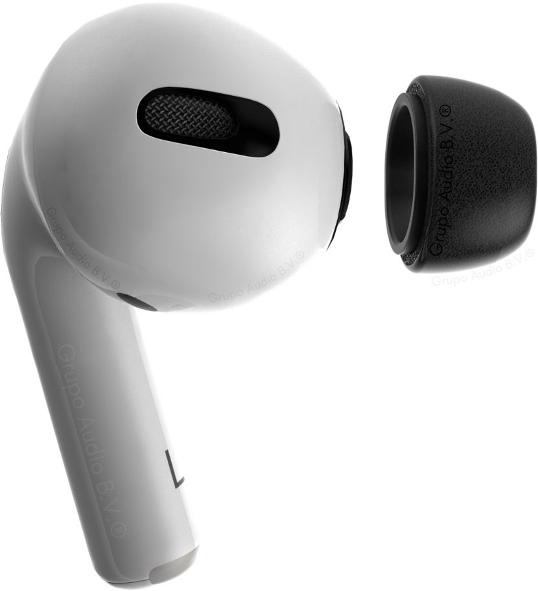 Comply TrueGrip MAX vervangende oordopjes van traagschuim voor Apple AirPods Pro (3 generatie), SmartSkin-technologie, uitstekende geluidsisolatie, zwart, maat L, 3 paar
