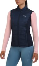 TCA Dames Excel Runner Lichtgewicht Thermische Hardloop Gilet Bodywarmer met Ritszakken - Donkerblauw, L