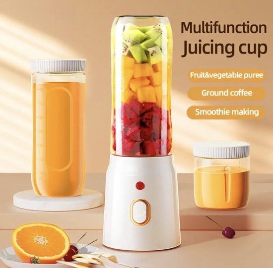 Innovure Draagbare mini blender to go - Portable smoothie maker - Draadloos -  USB-C oplaadbaar - 500ML Zwart