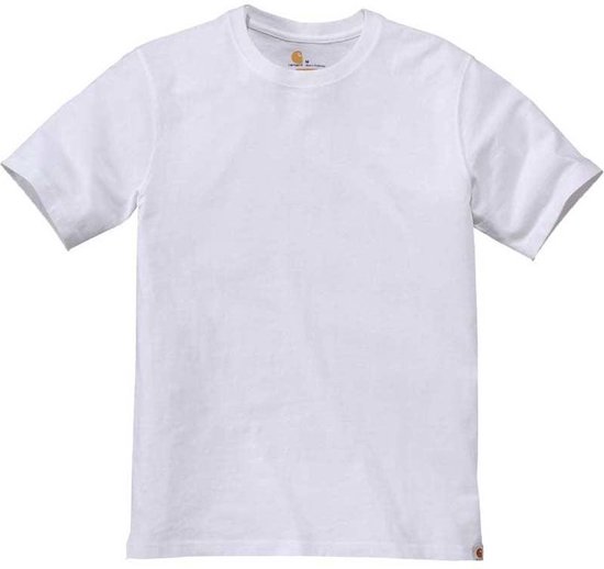 Een effen witte Carhartt t-shirt met ronde hals en korte mouwen.