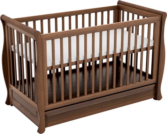 Novi at Home Gala Ledikant - 60x120 cm - Walnut - inclusief Lade