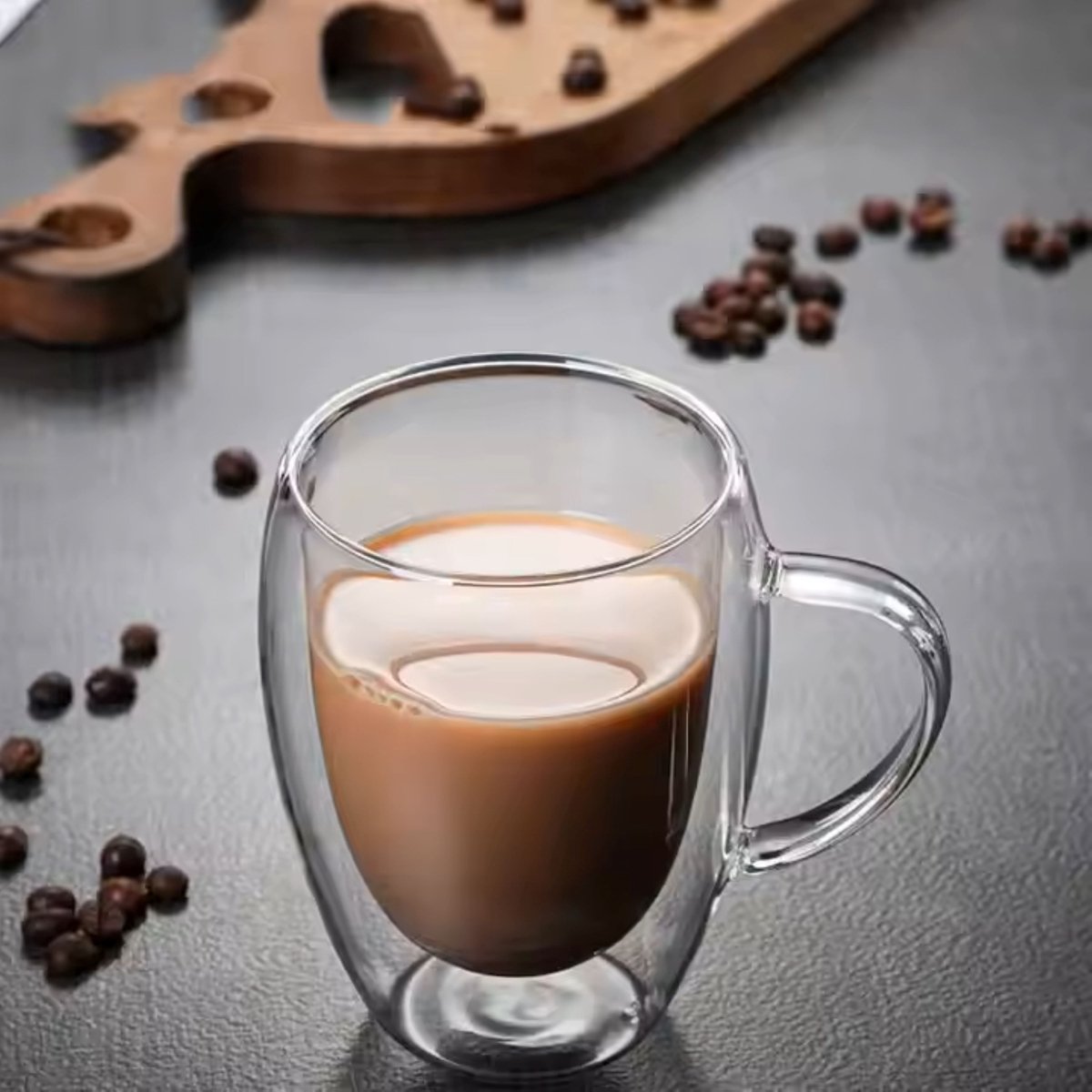 TuttoBello - 2 stuks dubbelwandige glazen met oor - geschikt voor verschillende soorten koffie - Set van 2 ( 350 ml )