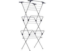 JGS ® Opvouwbare droogrek compact ruimtebesparend stalen frame 46 x 70,5 x 155 cm 20 m ruimte voor wasdrogers voor binnen en buiten grijs