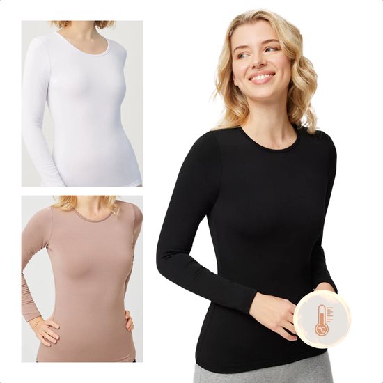 SERSARY Thermo Shirt Dames V Hals Thermische Ondershirts Dames Lange Mouw Longsleeve Henley shirt Women Thermo Ondergoed Thermoshirt Warm Onderhemd Dunne Trui Top Wintershirt,Wijnrood,L