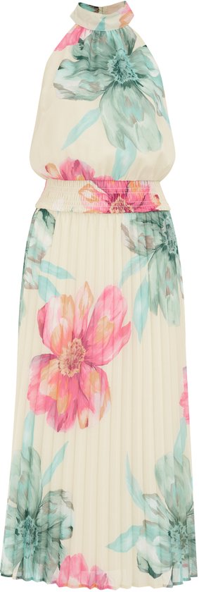 WE Fashion Dames Midi plissé jurk met print